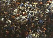 Soliman MANSOUR, "Foule", huile sur toile, 1985