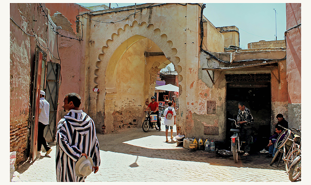 Dans la médina de Marrakech, avril 2013. © Calfillier