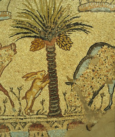 Détail d'une mosaïque byzantine, site de Jabaliya