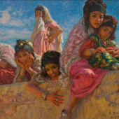 Etienne Dinet, Sur une terrasse, un jour de fête à Bou-Saâda, 1906