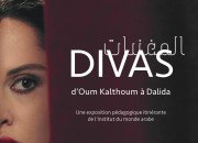 Affiche de l'exposition pédagogique "Divas, d'Oum Kalthoum à Dalida"