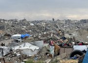 La bande de Gaza ravagée par la guerre, février 2025