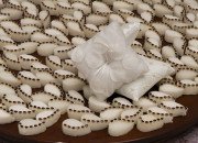 Wedding Garden of Love, 2026, sucre, diamants, perles, dentelle, coussin, table en chêne massif, nappes en plastique